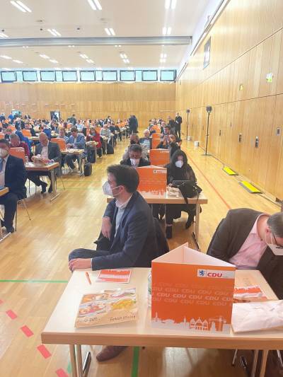 Die Delegierten der CDU Dornbusch auf dem Kreisparteitag der Frankfurter CDU am 13.03.2022