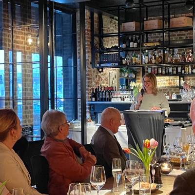 Die Vorsitzende der CDU Dornbusch, Evangelia Georgalis, bei der Erffnung des Neujahrsempfangs